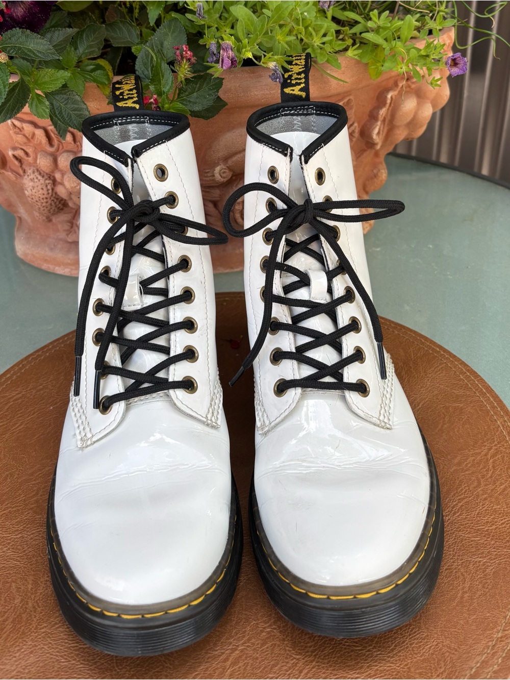 Dr Martens Zavala Laced Patent Boots